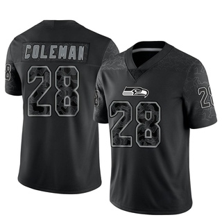 Limited Justin Coleman Men's Seattle Seahawks Reflective Jersey - Black