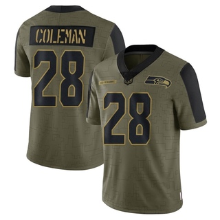 Limited Justin Coleman Youth Seattle Seahawks 2021 Salute To Service Jersey - Olive