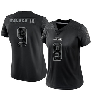 Limited Kenneth Walker III Women's Seattle Seahawks Reflective Jersey - Black