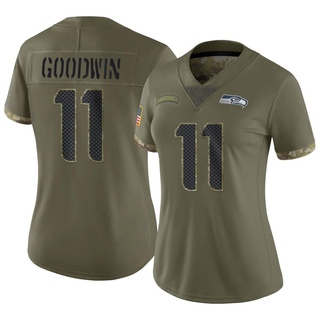 Limited Marquise Goodwin Women's Seattle Seahawks 2022 Salute To Service Jersey - Olive