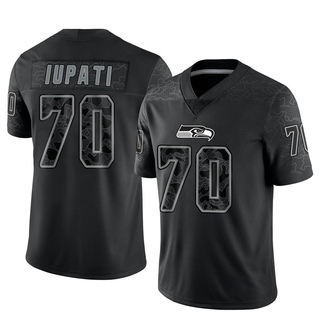 Limited Mike Iupati Men's Seattle Seahawks Reflective Jersey - Black