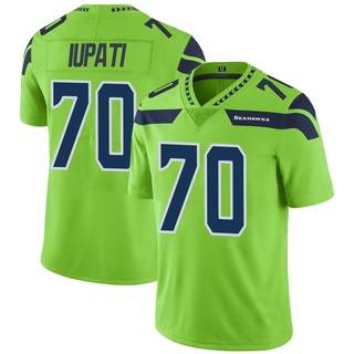 Limited Mike Iupati Youth Seattle Seahawks Color Rush Neon Jersey - Green