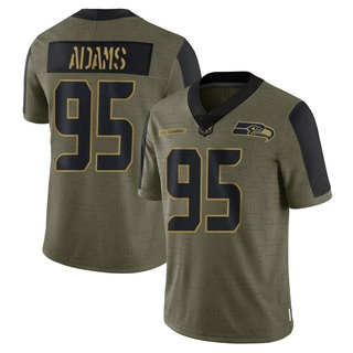 Limited Myles Adams Men's Seattle Seahawks 2021 Salute To Service Jersey - Olive