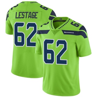Limited Pier-Olivier Lestage Men's Seattle Seahawks Color Rush Neon Jersey - Green