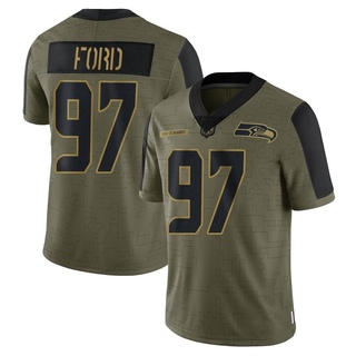 Limited Poona Ford Men's Seattle Seahawks 2021 Salute To Service Jersey - Olive