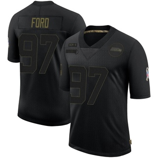 Limited Poona Ford Youth Seattle Seahawks 2020 Salute To Service Jersey - Black