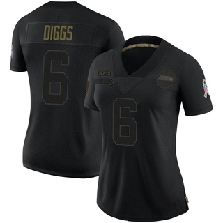 Limited Quandre Diggs Women's Seattle Seahawks 2020 Salute To Service Jersey - Black