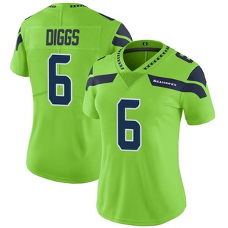Limited Quandre Diggs Women's Seattle Seahawks Color Rush Neon Jersey - Green