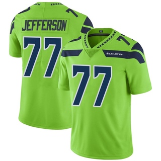 Limited Quinton Jefferson Men's Seattle Seahawks Color Rush Neon Jersey - Green
