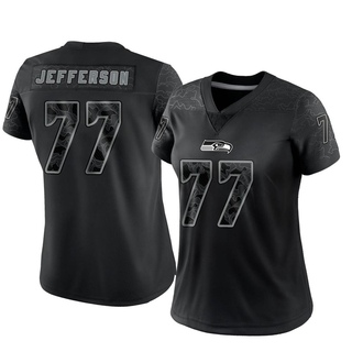 Limited Quinton Jefferson Women's Seattle Seahawks Reflective Jersey - Black