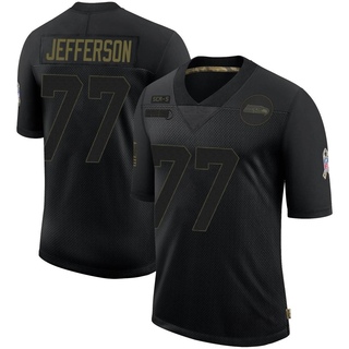 Limited Quinton Jefferson Youth Seattle Seahawks 2020 Salute To Service Jersey - Black