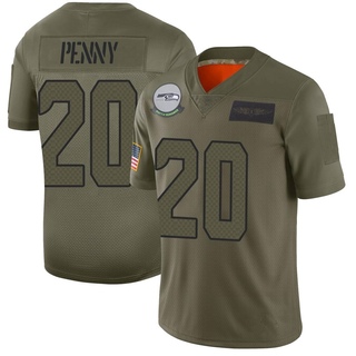 Limited Rashaad Penny Men's Seattle Seahawks 2019 Salute to Service Jersey - Camo