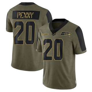Limited Rashaad Penny Men's Seattle Seahawks 2021 Salute To Service Jersey - Olive