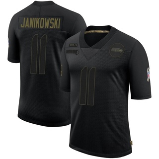 Limited Sebastian Janikowski Men's Seattle Seahawks 2020 Salute To Service Jersey - Black