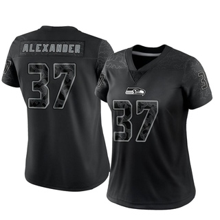 Limited Shaun Alexander Women's Seattle Seahawks Reflective Jersey - Black