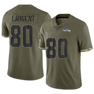 Limited Steve Largent Men's Seattle Seahawks 2022 Salute To Service Jersey - Olive