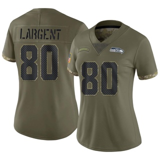 Limited Steve Largent Women's Seattle Seahawks 2022 Salute To Service Jersey - Olive