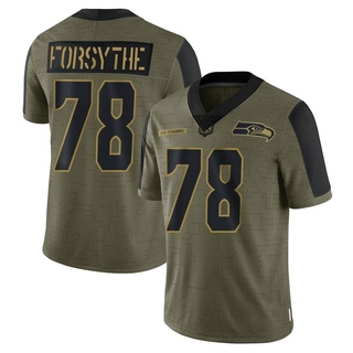 Limited Stone Forsythe Men's Seattle Seahawks 2021 Salute To Service Jersey - Olive