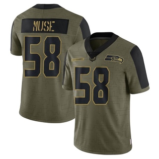 Limited Tanner Muse Youth Seattle Seahawks 2021 Salute To Service Jersey - Olive