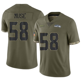 Limited Tanner Muse Youth Seattle Seahawks 2022 Salute To Service Jersey - Olive