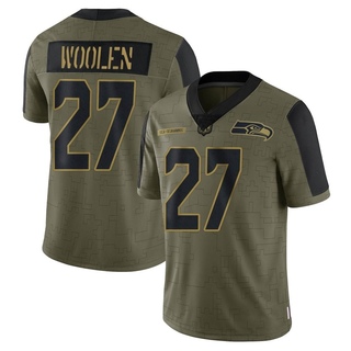 Limited Tariq Woolen Men's Seattle Seahawks 2021 Salute To Service Jersey - Olive