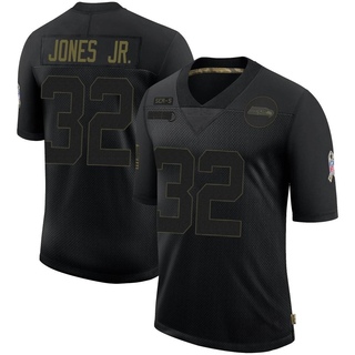 Limited Tony Jones Jr. Men's Seattle Seahawks 2020 Salute To Service Jersey - Black