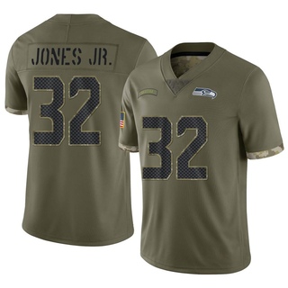 Limited Tony Jones Jr. Men's Seattle Seahawks 2022 Salute To Service Jersey - Olive