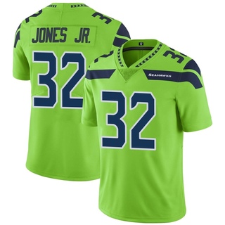 Limited Tony Jones Jr. Men's Seattle Seahawks Color Rush Neon Jersey - Green