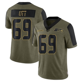 Limited Tyler Ott Men's Seattle Seahawks 2021 Salute To Service Jersey - Olive