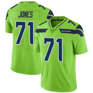 Limited Walter Jones Men's Seattle Seahawks Color Rush Neon Jersey - Green
