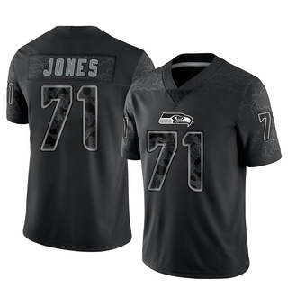 Limited Walter Jones Men's Seattle Seahawks Reflective Jersey - Black