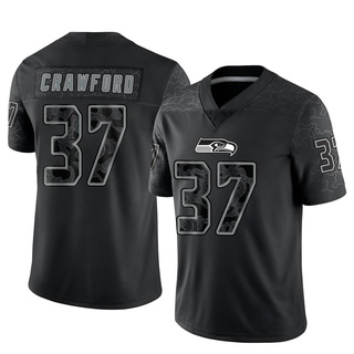 Limited Xavier Crawford Men's Seattle Seahawks Reflective Jersey - Black