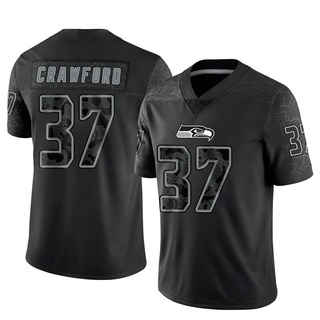 Limited Xavier Crawford Youth Seattle Seahawks Reflective Jersey - Black