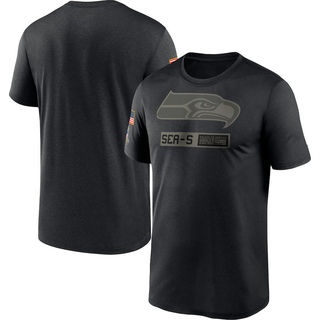 Men's Seattle Seahawks 2020 Salute to Service Team Logo Performance T-Shirt - Black